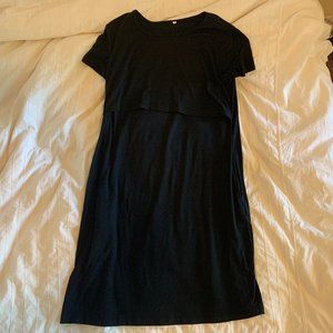 Black nursing dress with pockets